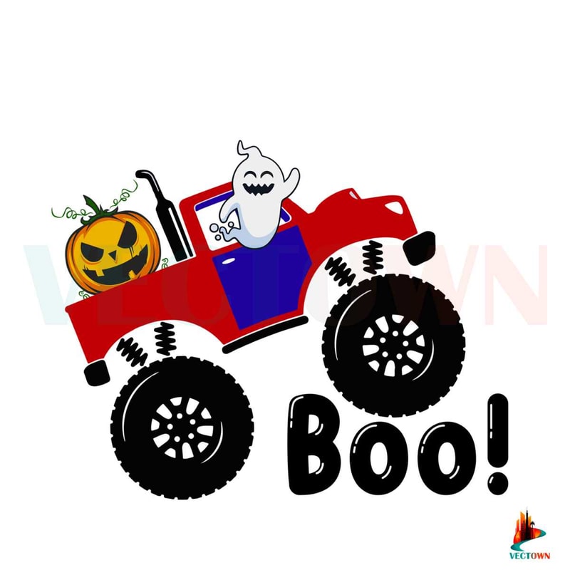 Boo Red Monster Truck SVG Best Graphic Designs Cutting Files.jpg
