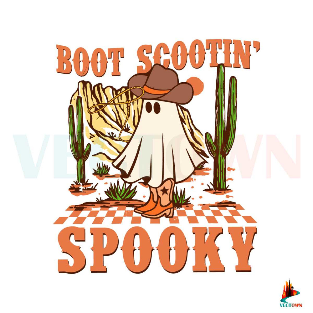 Boot Scootin Spooky Cowboy Ghost SVG Graphic Design File.jpg