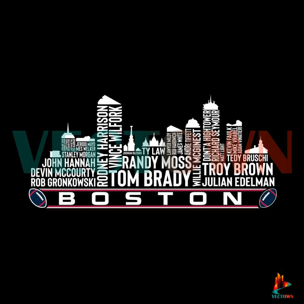 Boston Football City Skyline Svg Digital File, Boston City Svg.jpg