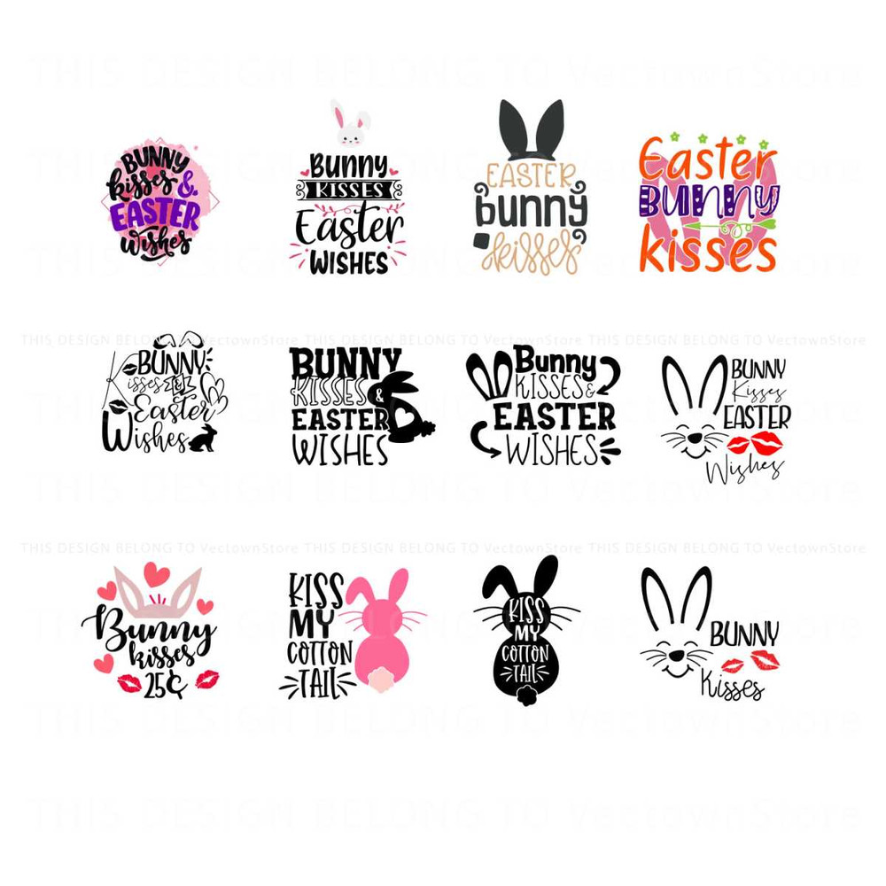 Bundle Bunny Kisses And Easter Wishes SVG Design File.jpg