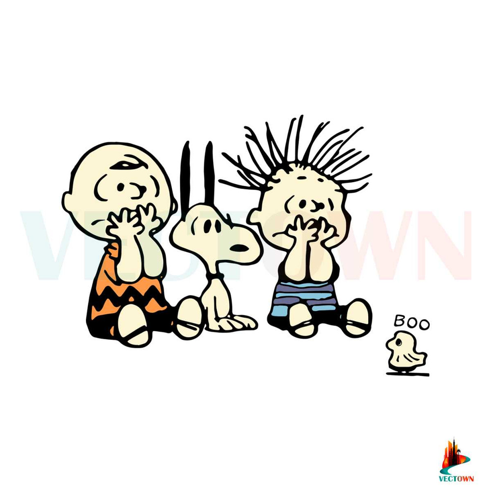 Charlie Brown and Snoopy Woodstock Boo Ghost SVG Digital File.jpg