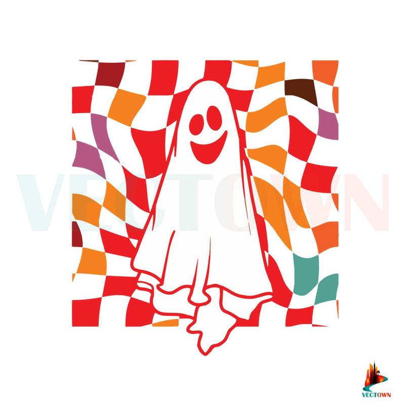 Checkered Ghost Halloween SVG For Personal and Commercial.jpg