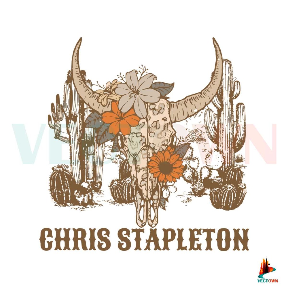 Chris Stapleton Bullhead Western PNG Silhouette File.jpg