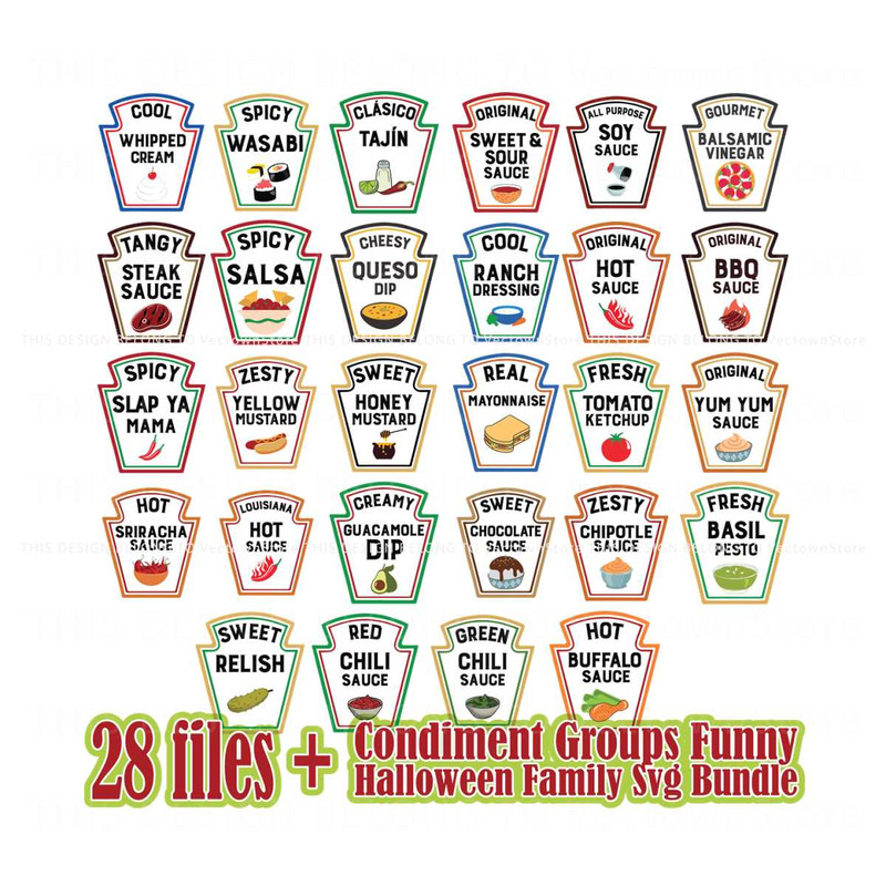 Condiment Groups Funny Halloween Family SVG Bundle.jpg