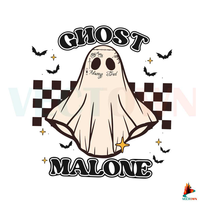 Cute Ghost Malone Funny Halloween SVG Graphic Design File.jpg