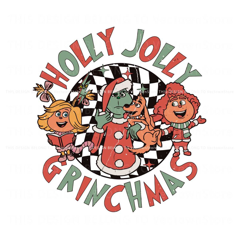 Cute Holly Jolly Grinchmas SVG Graphic Design File.jpg