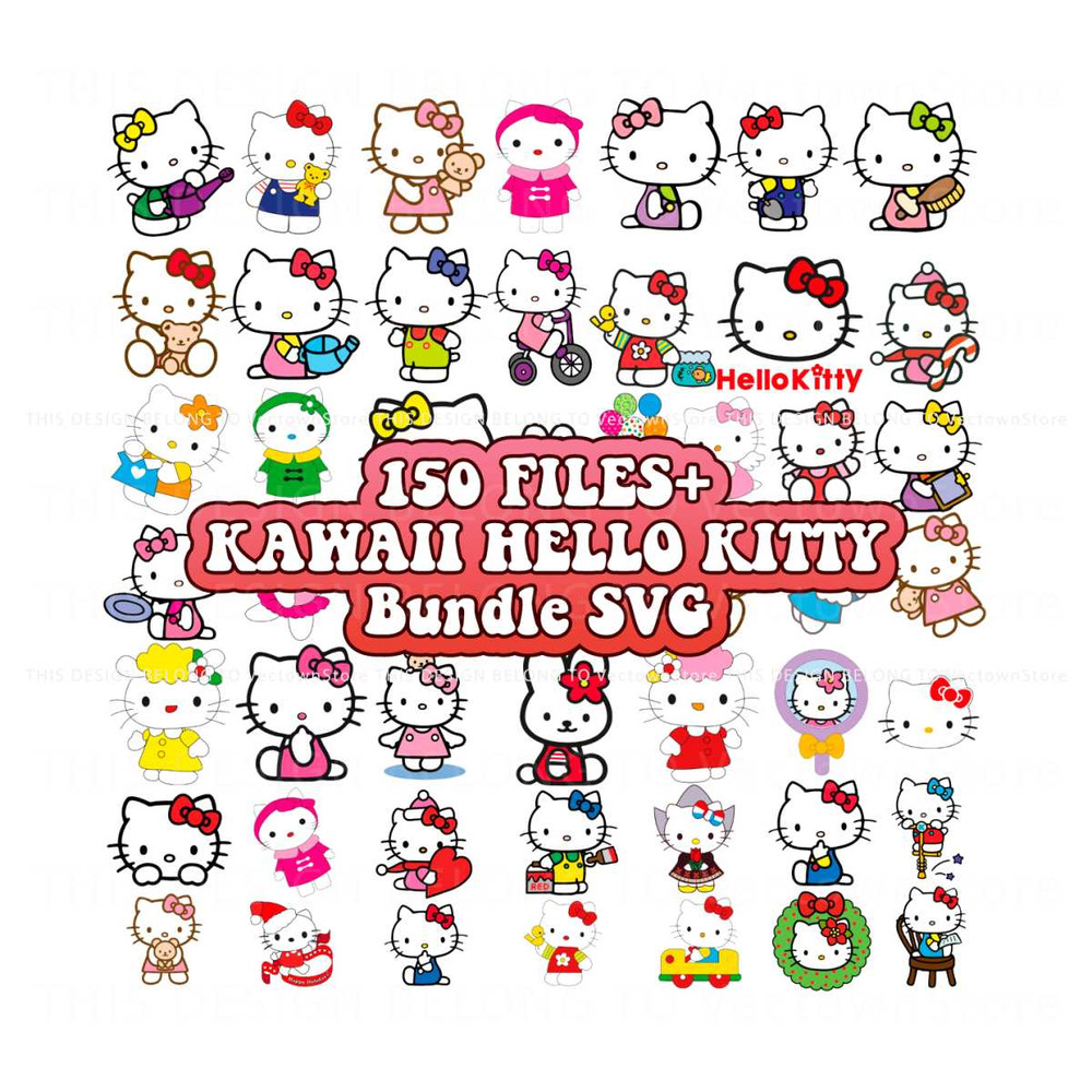 Cute Kawaii Hello Kitty Bundle SVG Cutting Digital Files.jpg