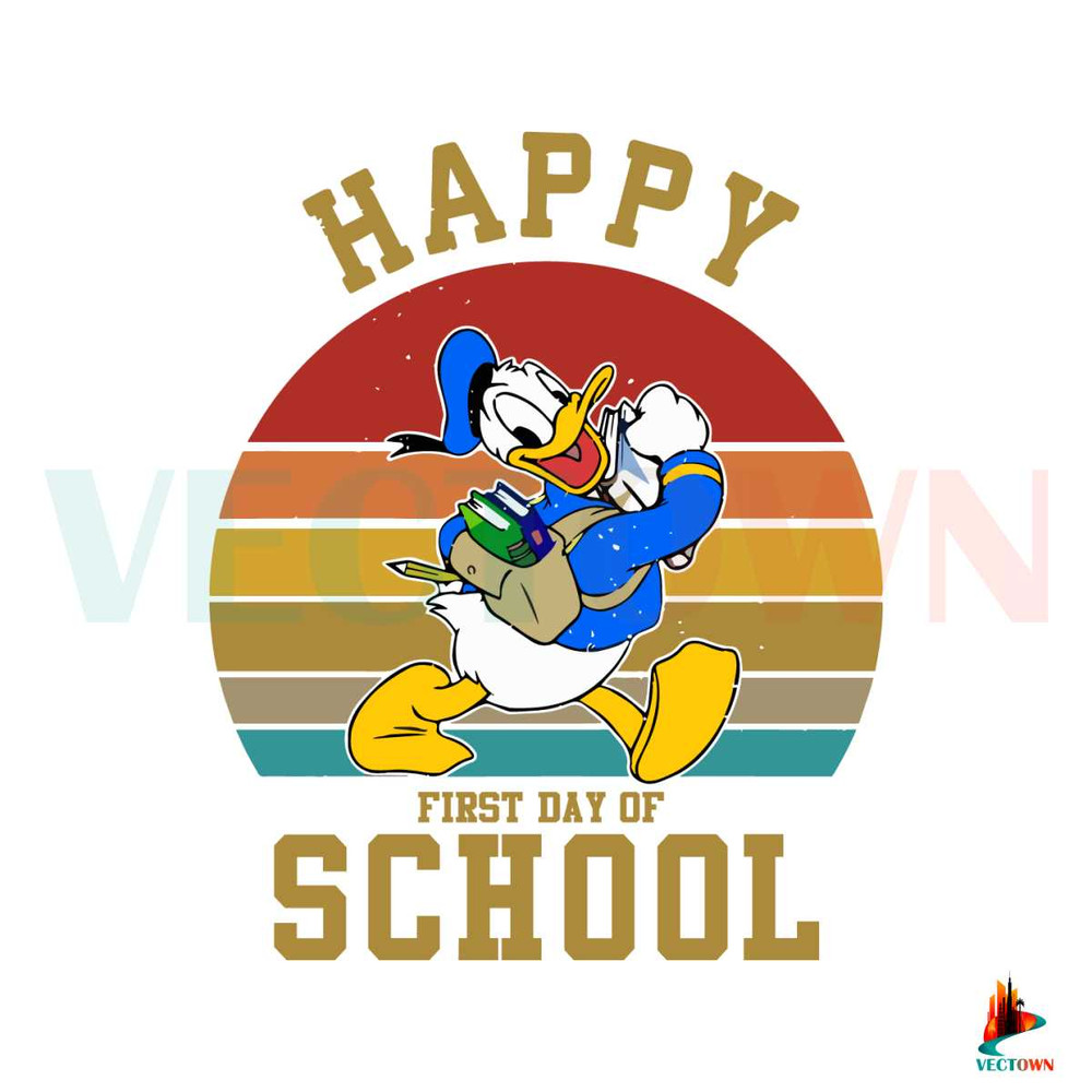 Disney Donald Duck Happy First Day Of School SVG Cricut File.jpg