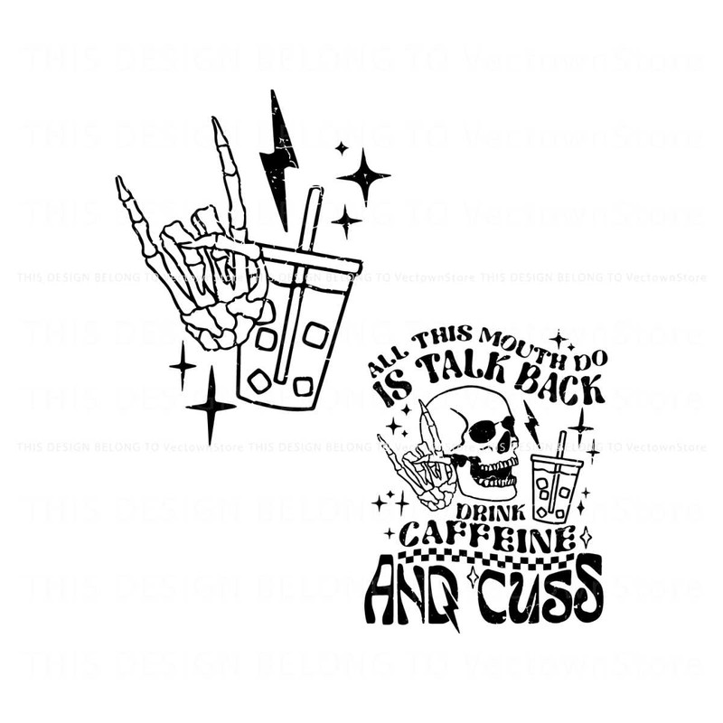Drink Caffeine And Cuss SVG Halloween Skull SVG Download.jpg