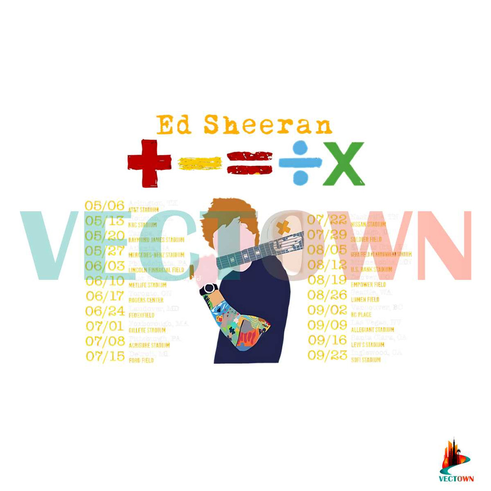 Ed Sheeran Tour 2023 Png Silhouette Sublimation Files.png