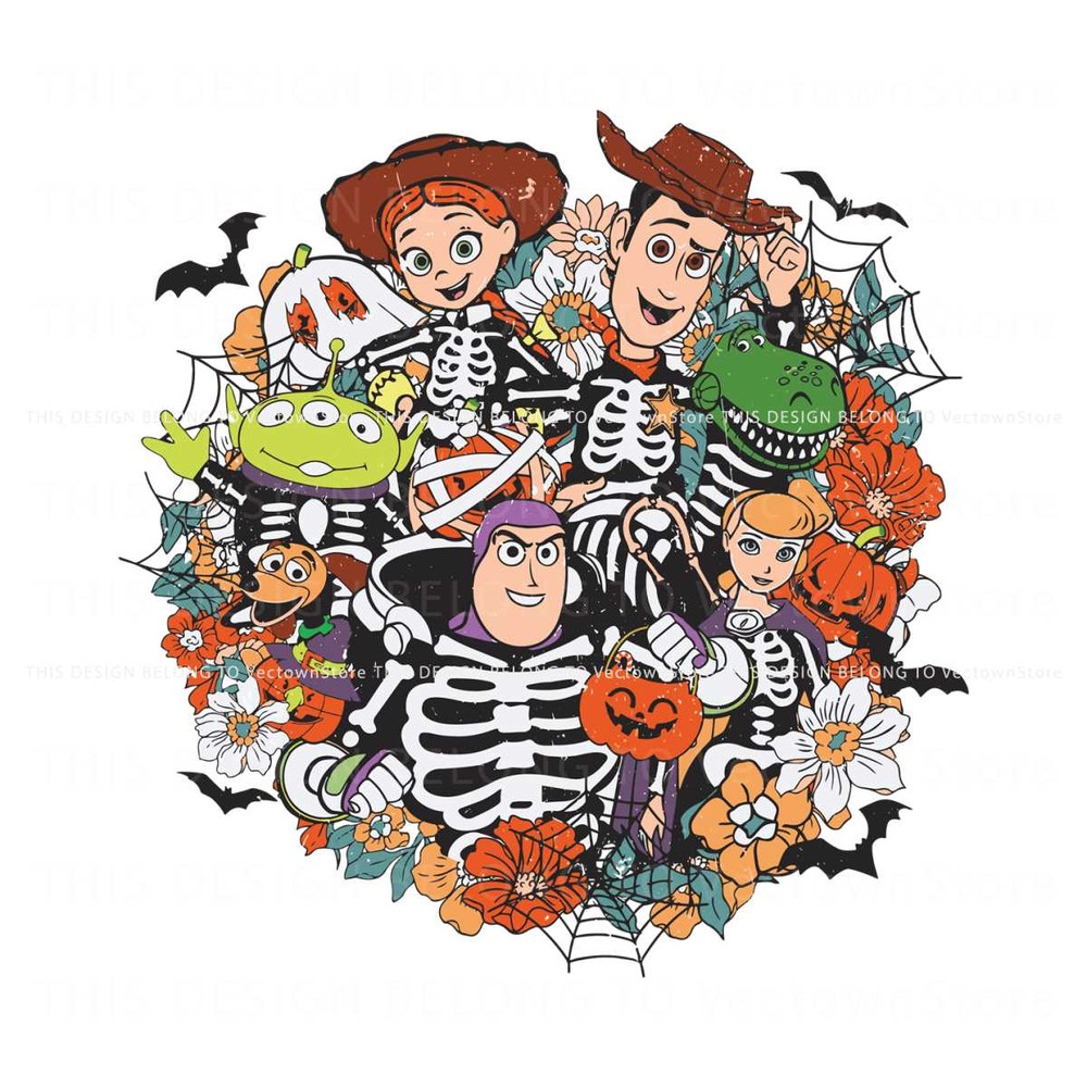 Floral Toy Story Characters Spooky Season SVG Digital Cricut File.jpg
