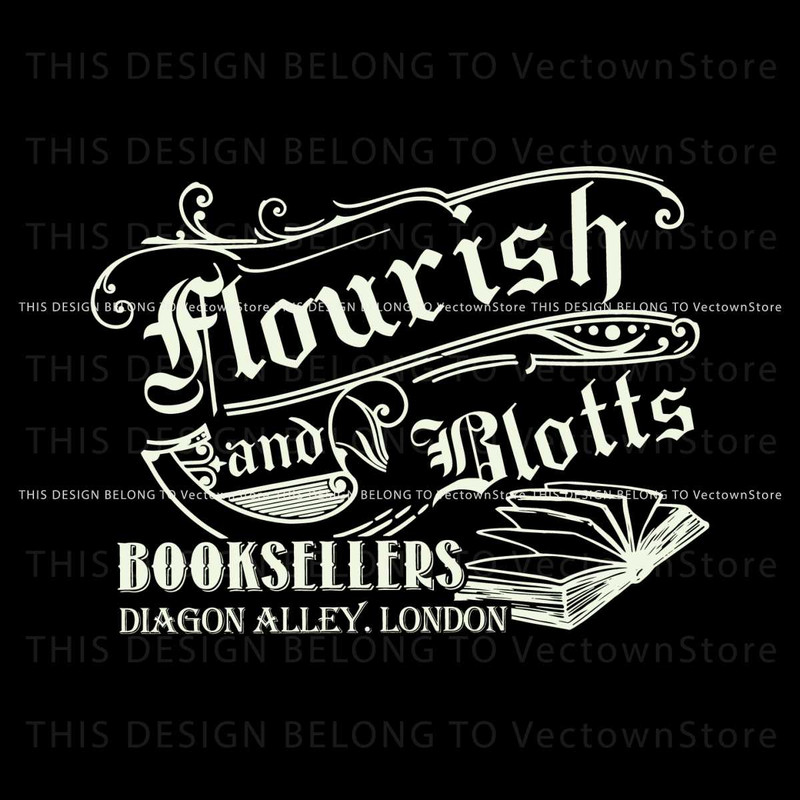 Flourish And Blotts Dragon Alley London SVG Digital File.jpg