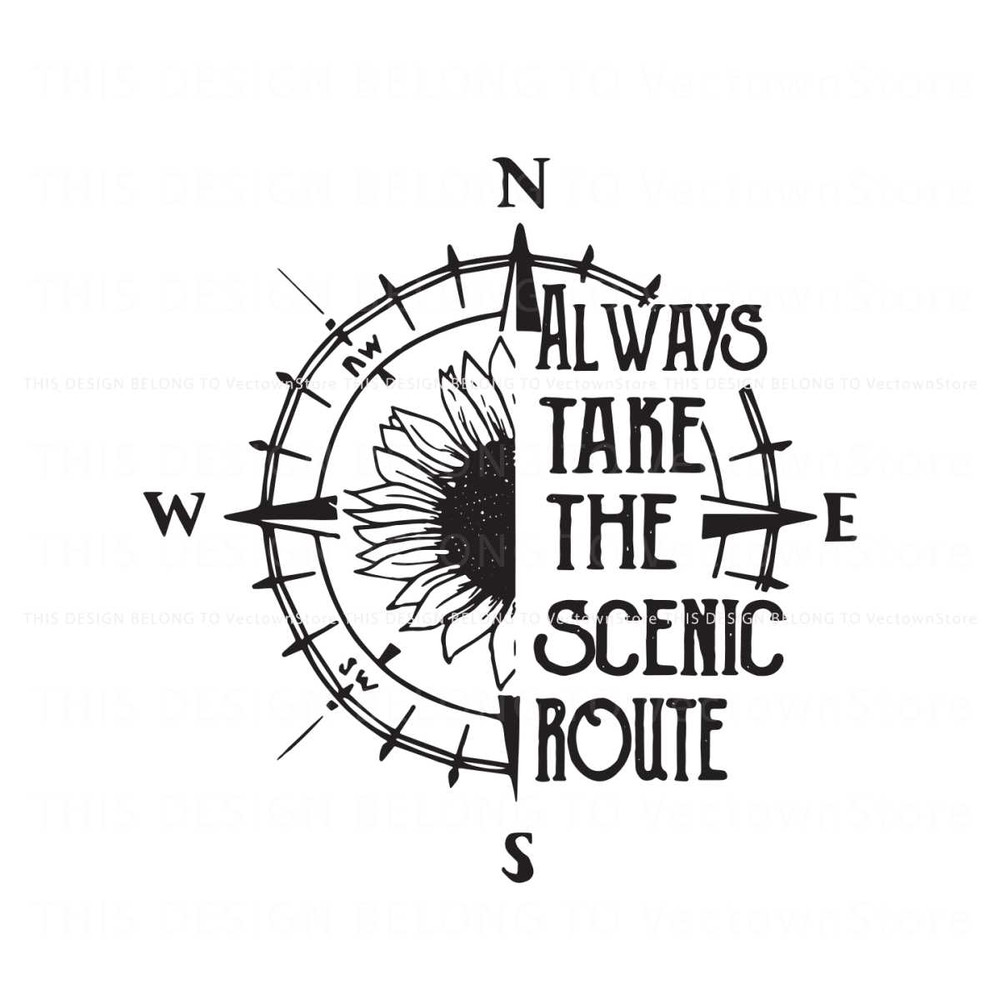 Free Always Take The Scenic Route SVG Digital Cricut File.jpg