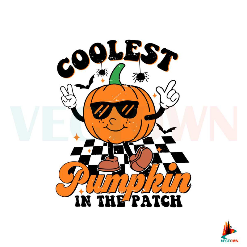 Free Coolest Pumpkin In The Patch Retro Halloween SVG File.jpg