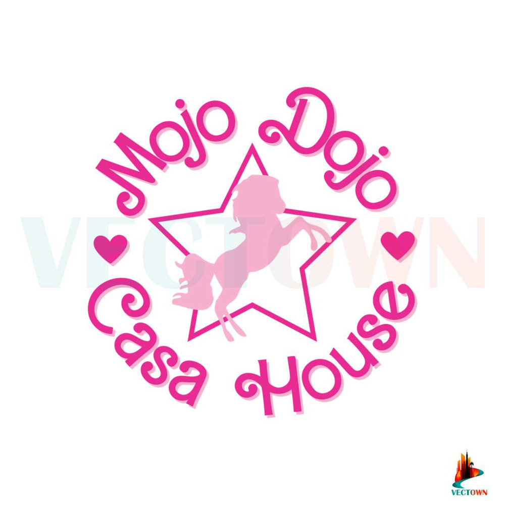 Free Mojo Dojo Casa House Vintage Style Barbie Movie SVG File.jpg
