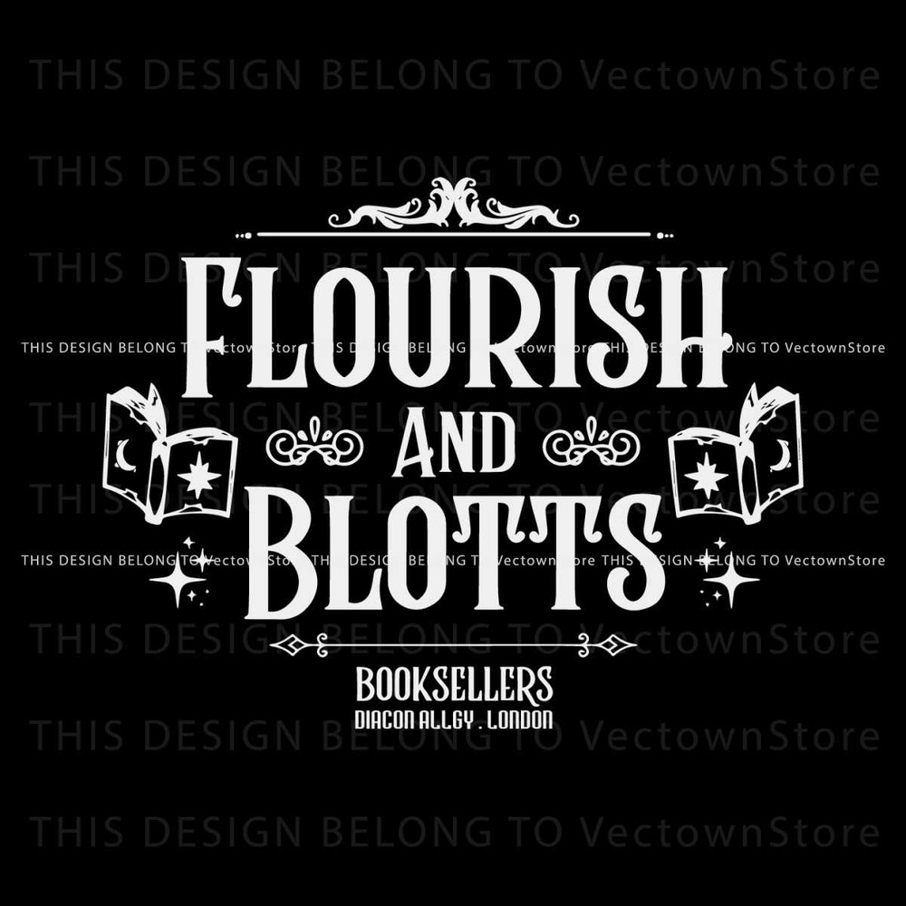 Free Wizard Book Vintage Magical School Flourish and Blotts SVG.jpg