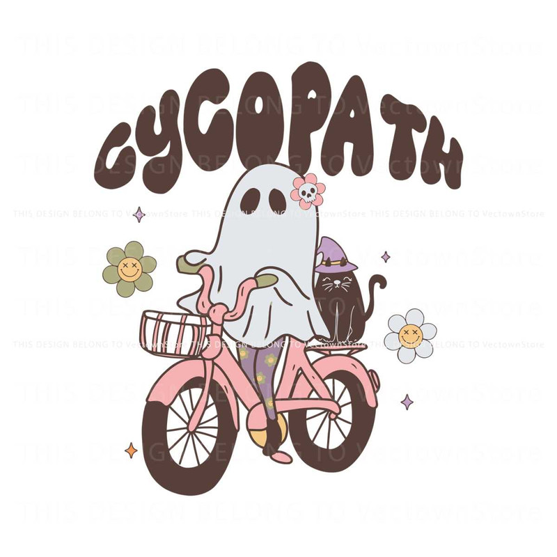 Funny Cycopath Floral Ghost SVG Graphic Design File.jpg