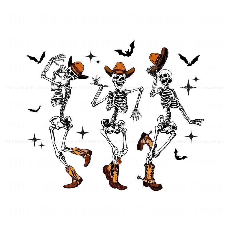 Funny Dancing Skeleton SVG Western Cowboy SVG Cricut File.jpg
