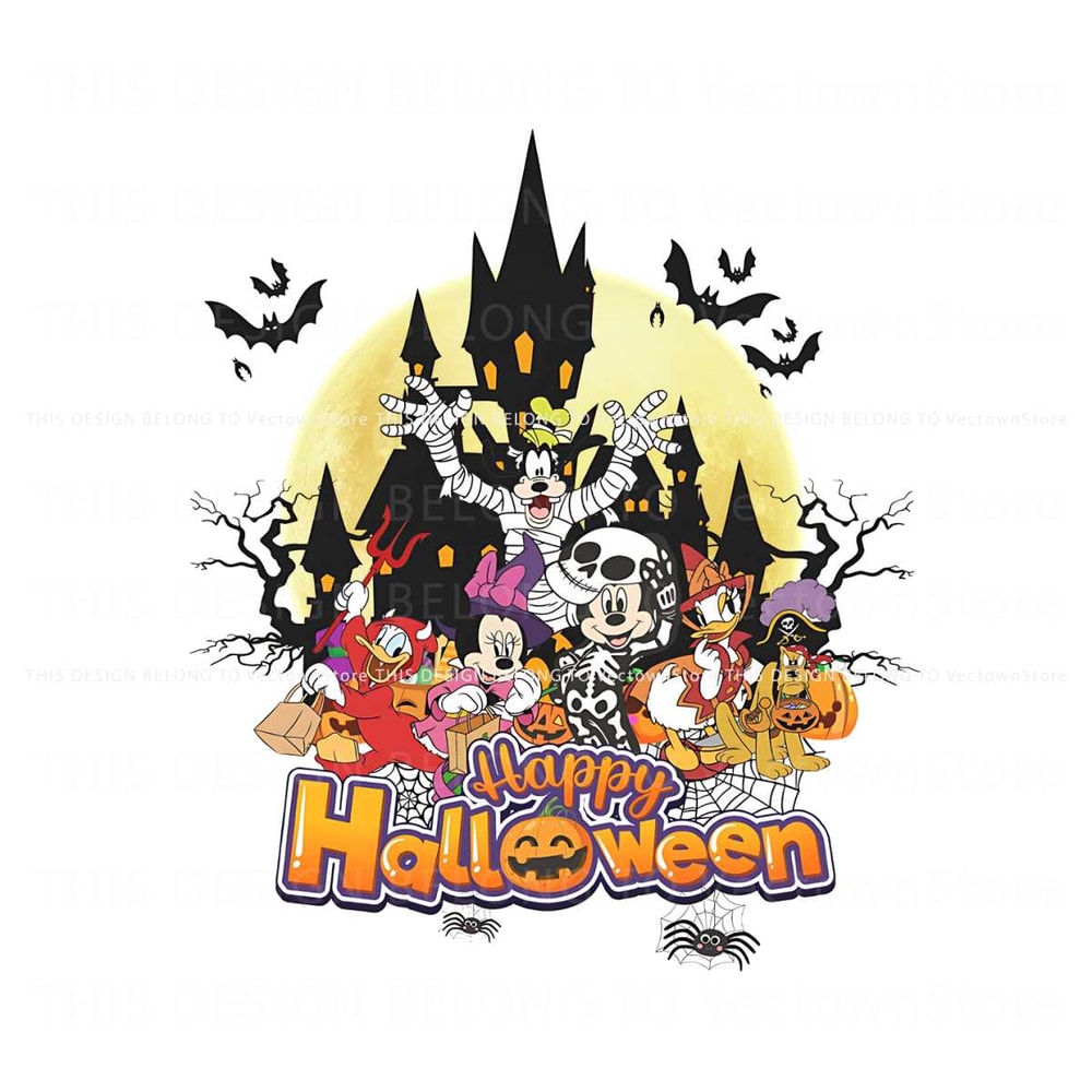 Funny Disney Characters Happy Halloween PNG Download.jpg