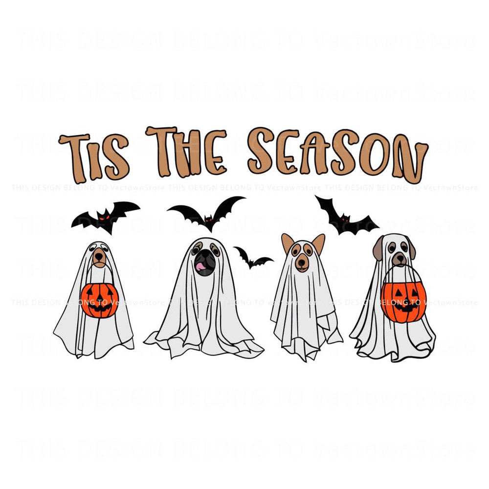 Funny Ghost Dog Tis The Season SVG Graphic Design File.jpg