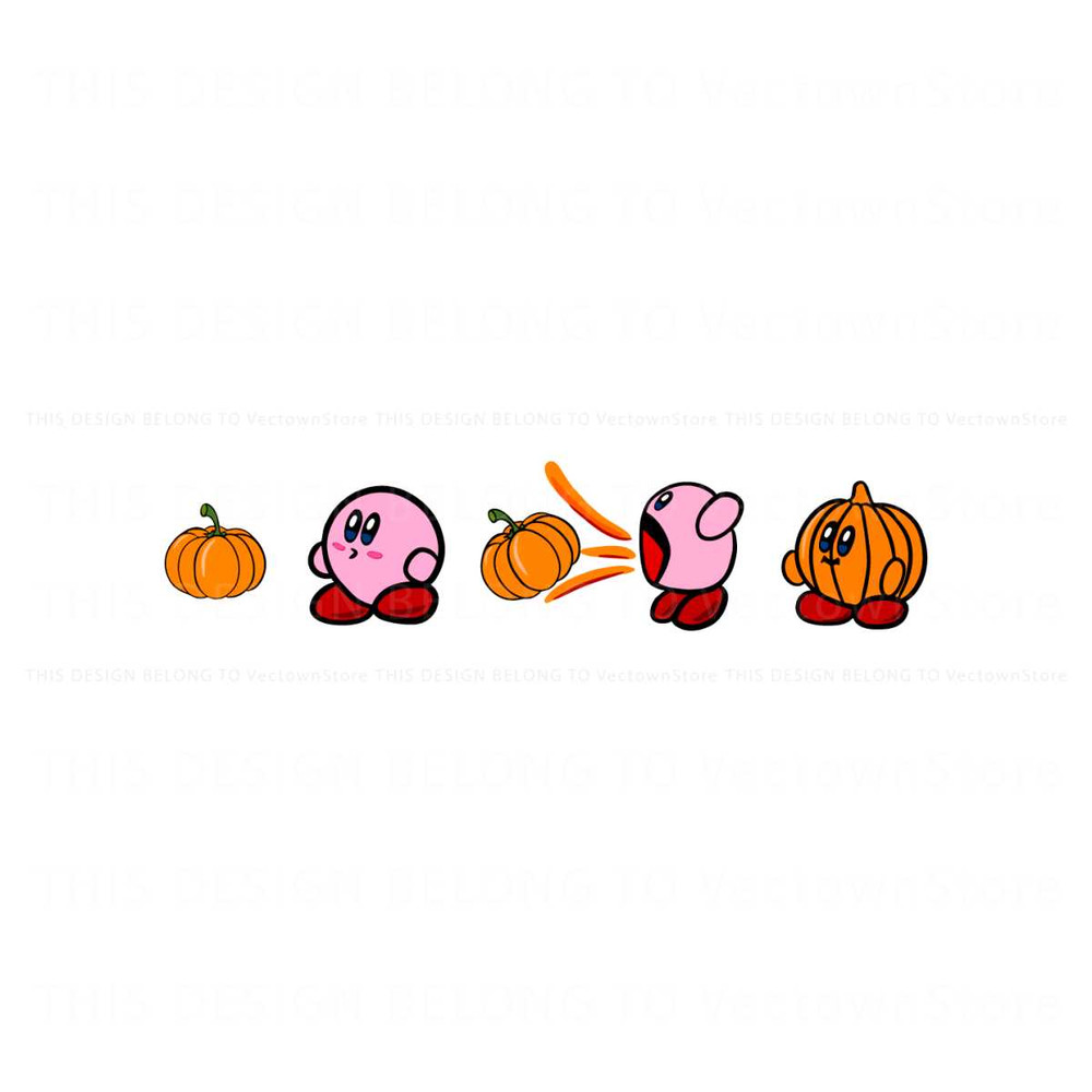 Funny Kirby Pumpkin Halloween SVG Kirby Video Game SVG.jpg