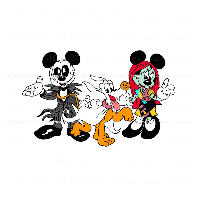 Funny Mickey Jack Minnie Sally Disney Halloween SVG File.jpg