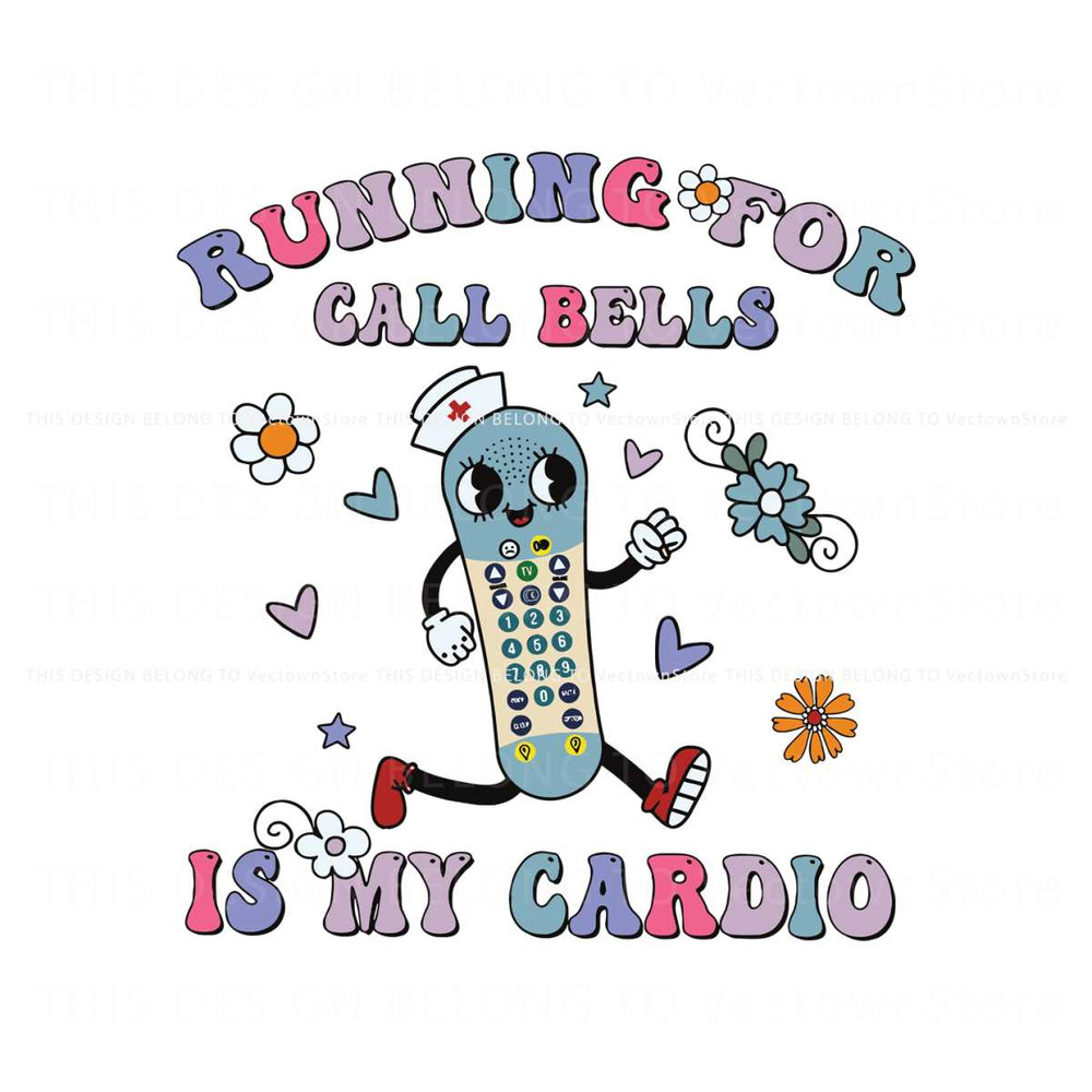 Funny Nurse Running For Call Bells SVG Graphic Design File.jpg