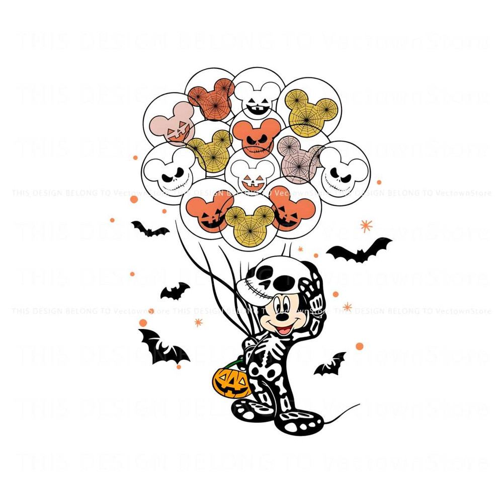 Funny Skeleton Mickey Disney Balloon PNG Download.jpg