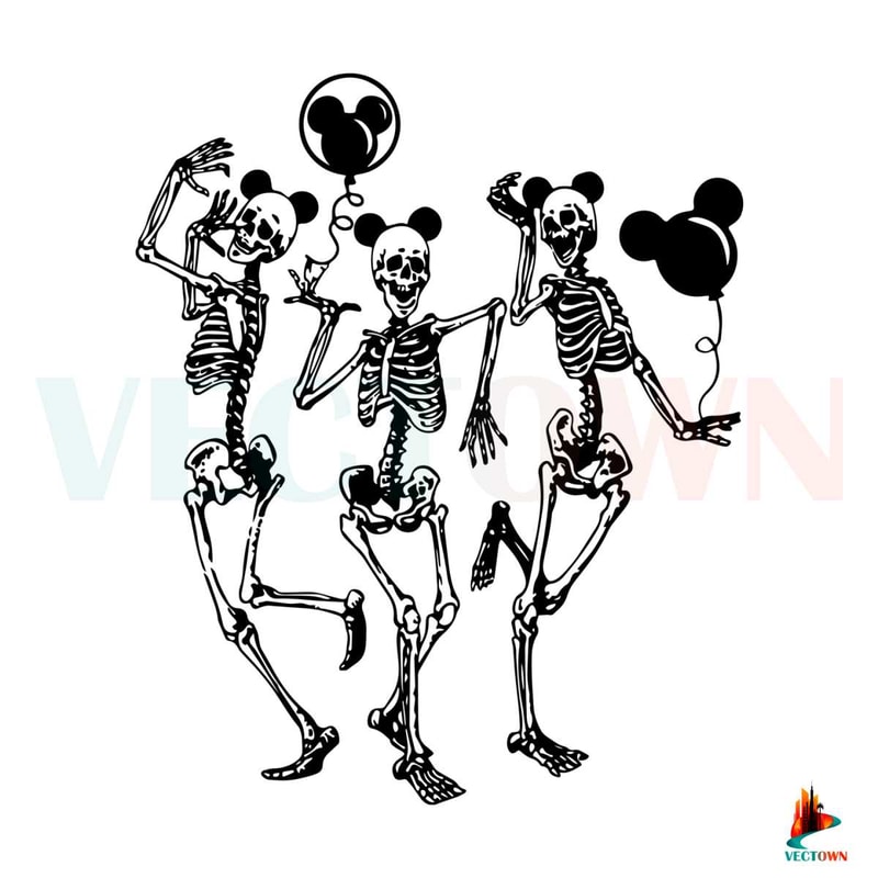 Funny Skeletons Halloween Mickey SVG Digital File.jpg