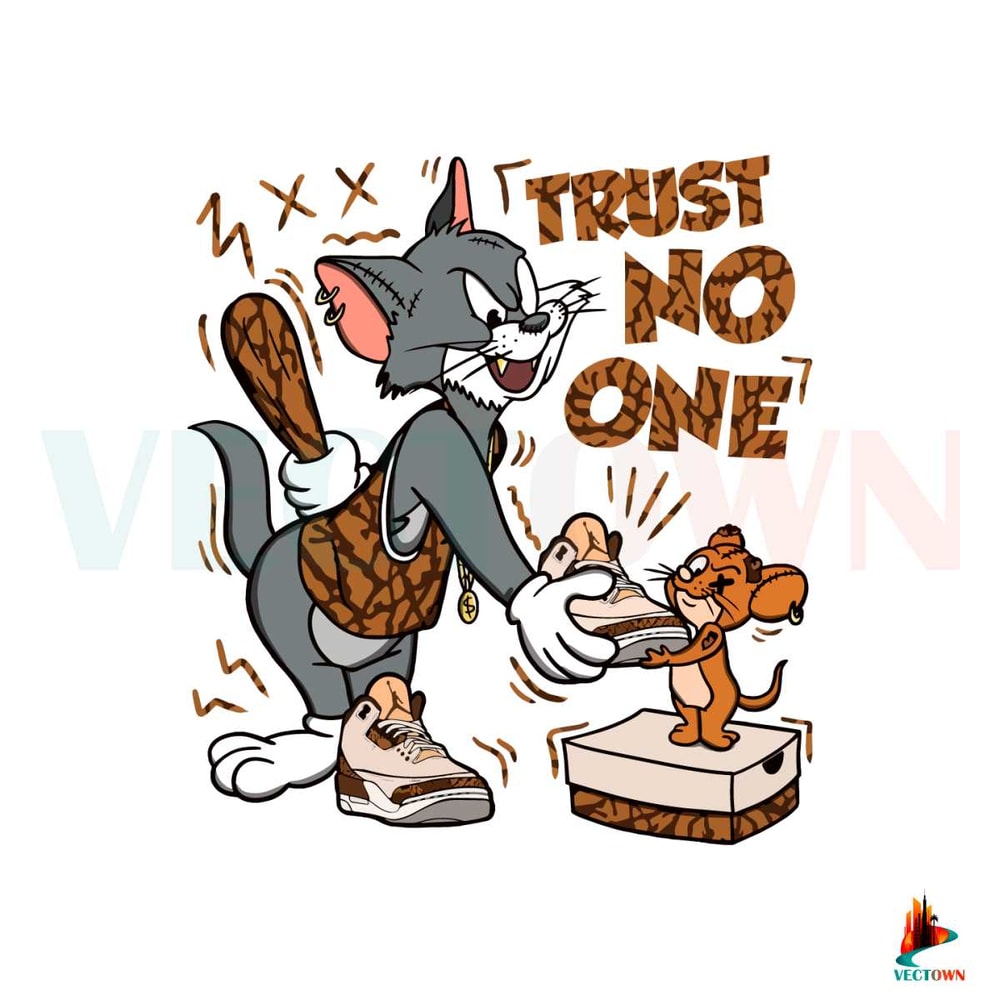 Funny Trust No One Cat And Mouse SVG Digital Cricut File.jpg