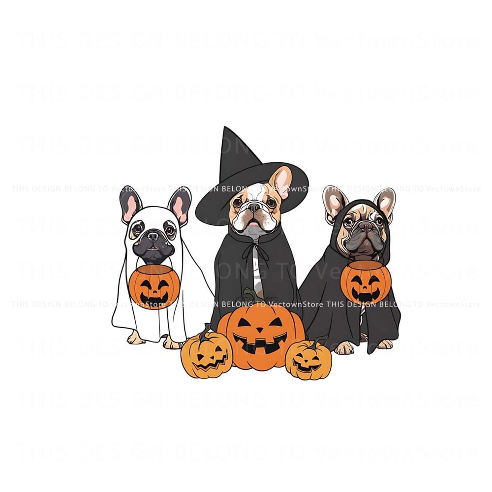 Ghost And Witch Pumpkin French Bulldog PNG Download.jpg