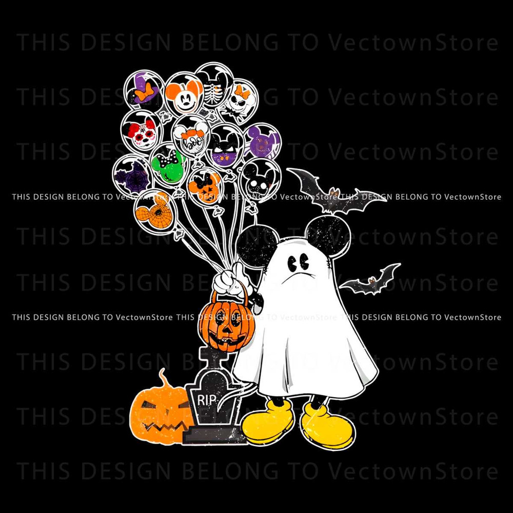 Ghost Mickey Balloons Spooky Vibe PNG Download File.jpg