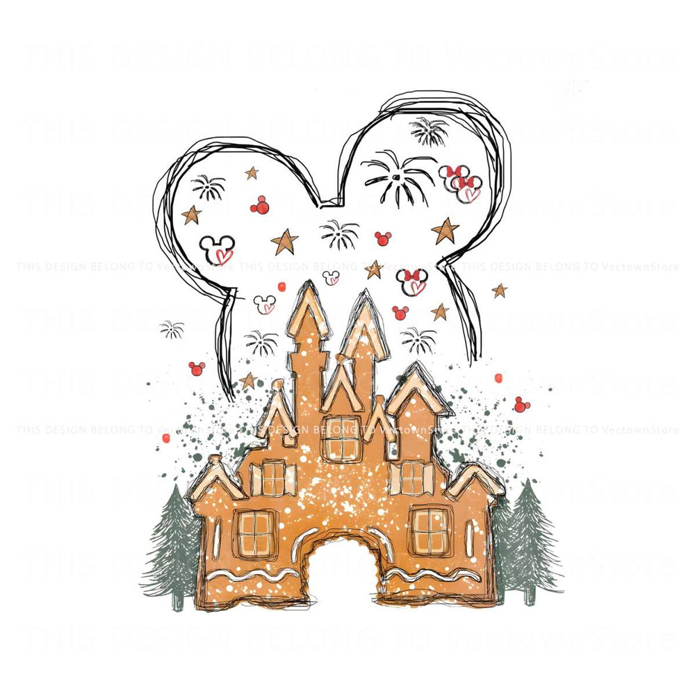 Gingerbread House Magical Castle PNG Sublimation File.jpg