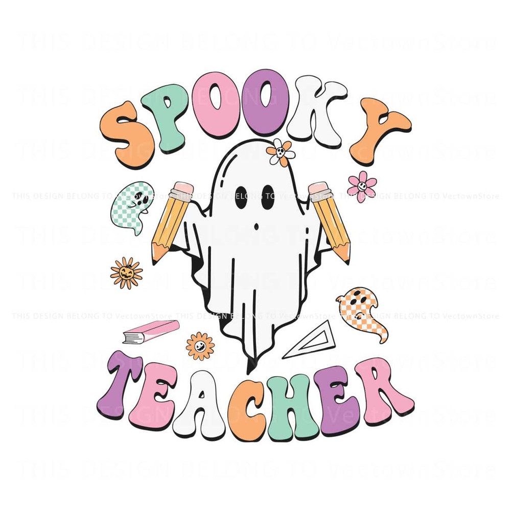 Groovy Halloween Teacher Svg Spooky Teacher SVG Download.jpg