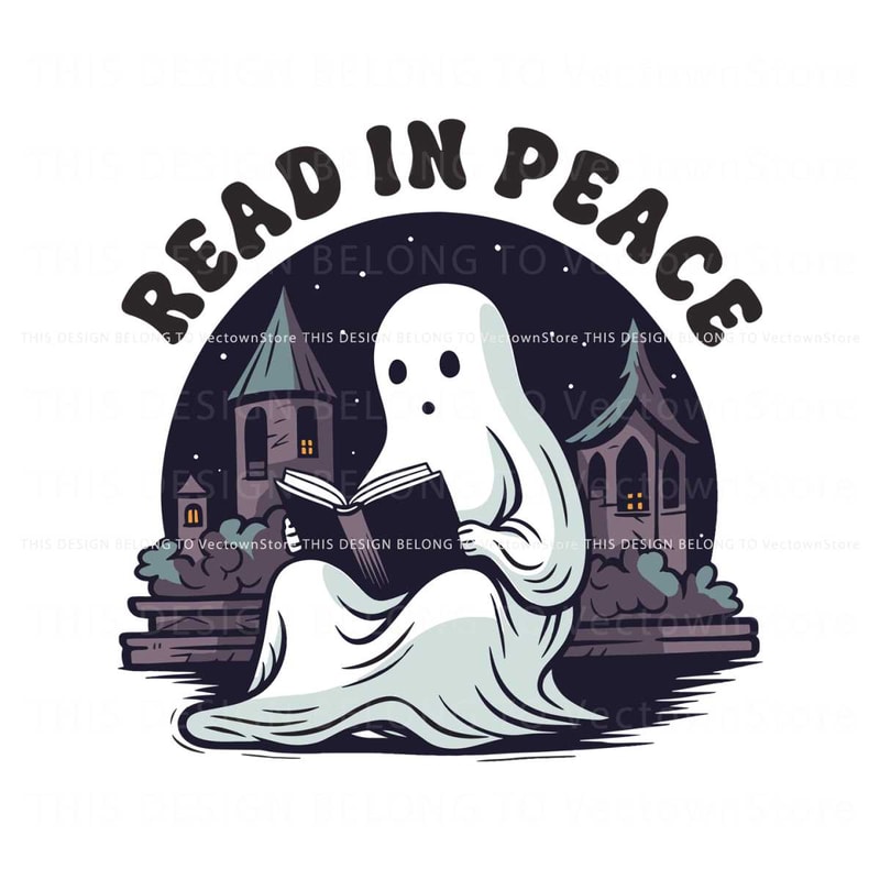 Halloween Book Lover Read In Peach SVG Digital Cricut File.jpg