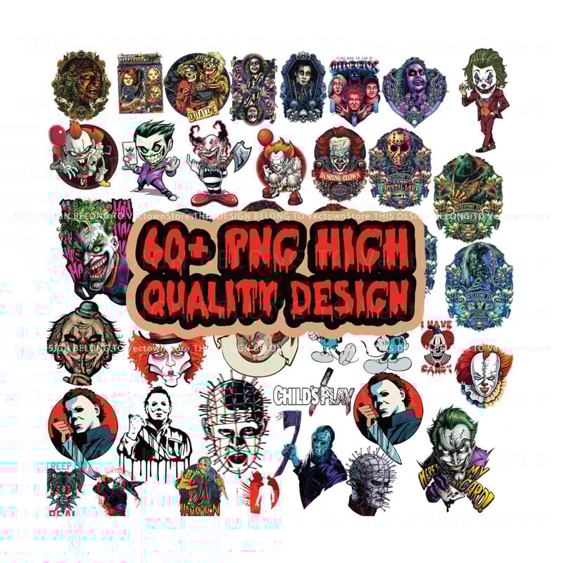 Halloween Friends Horror Characters PNG Instant Download.jpg