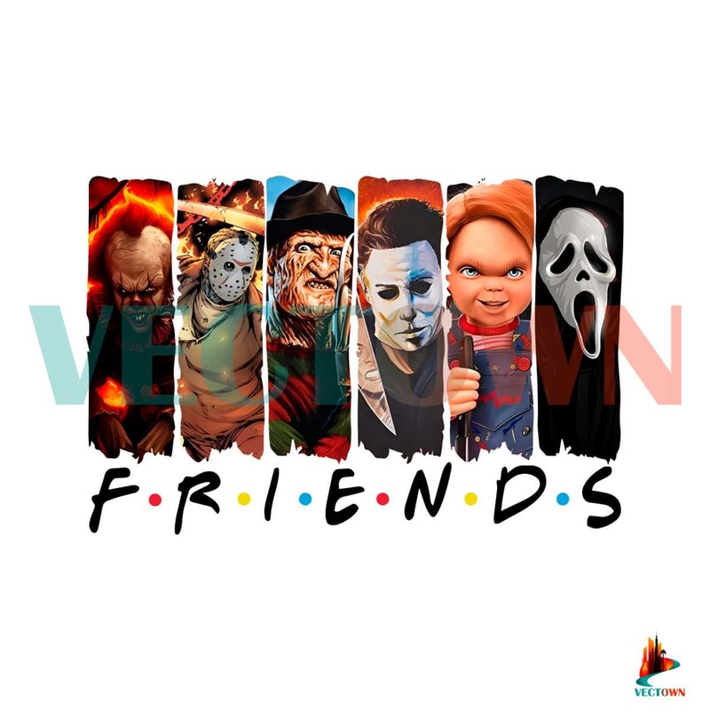 Halloween Friends Horror Characters PNG Silhouette File.jpg