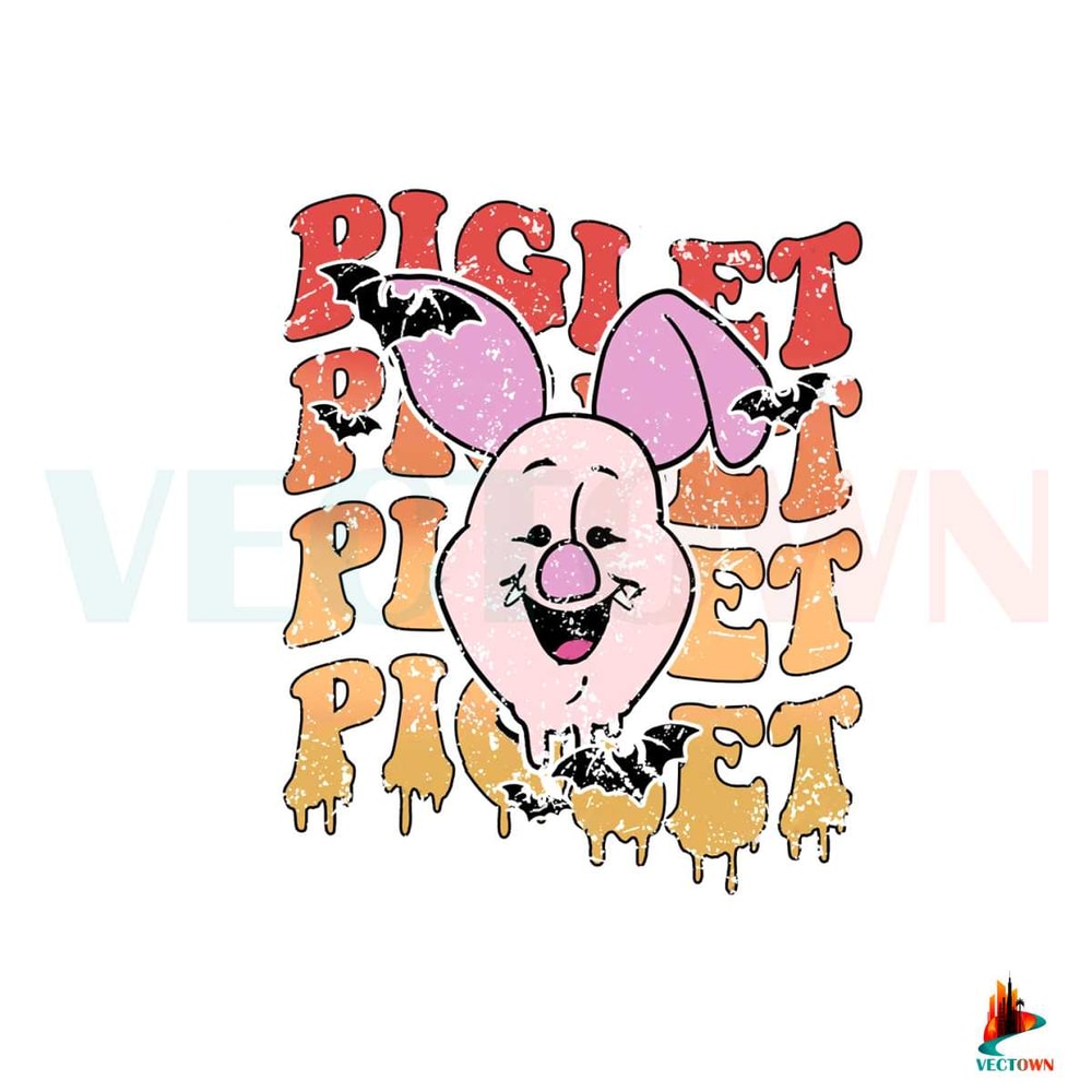Halloween Funny Piglet Retro TShirt PNG Sublimation Designs.jpg