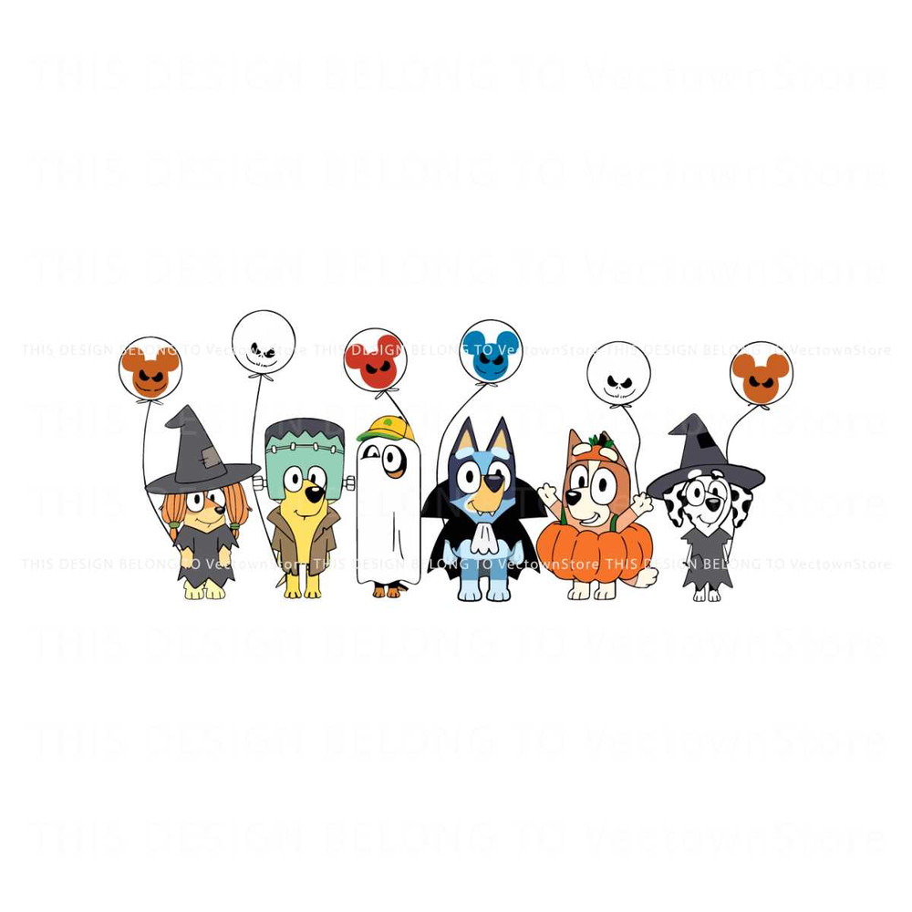 Halloween Horror Balloon Bluey Character SVG Digital File.jpg