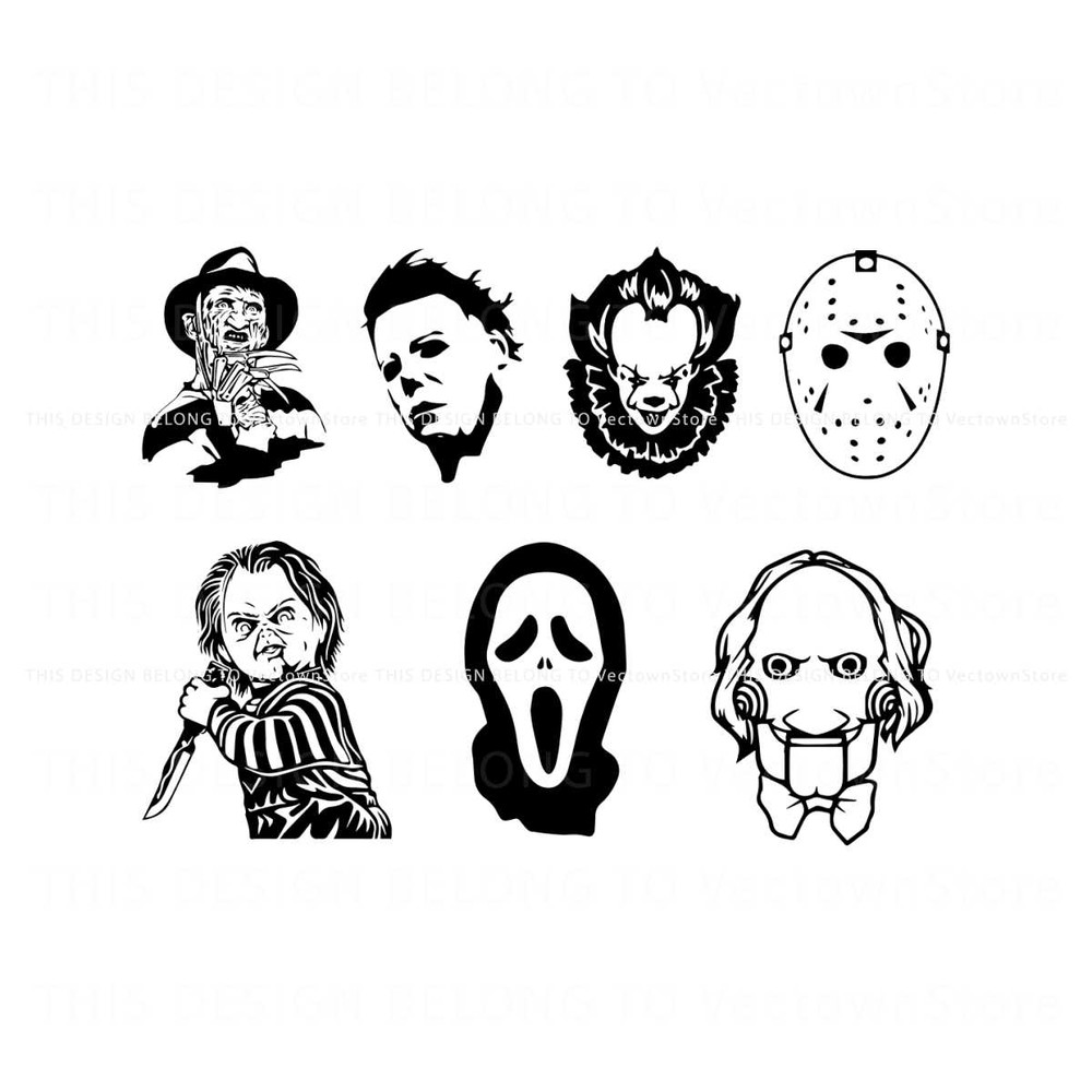 Halloween Horror Movie Killers SVG Bundle Cutting Files.jpg