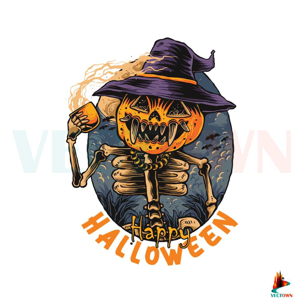 Halloween Horror Skeleton Pumpkin SVG for Cricut Files.jpg