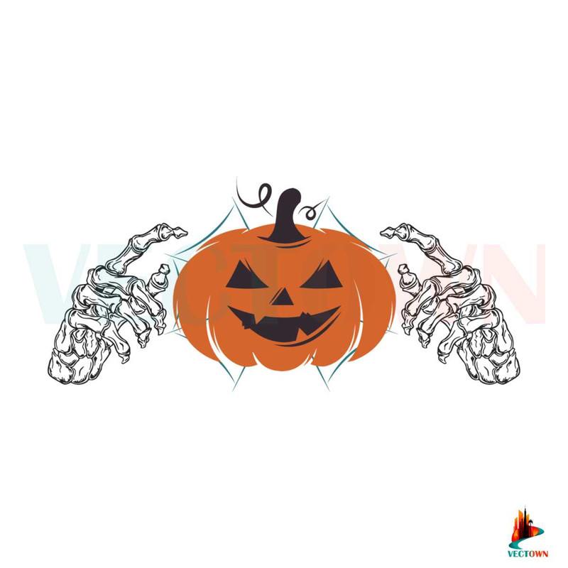 Halloween Pumpkin Skeleton SVG Best Graphic Designs Files.jpg