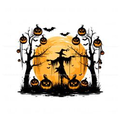 Halloween Scarecrow Straw Pumpkin Lamp Silhouette SVG File Best Graphic Designs File