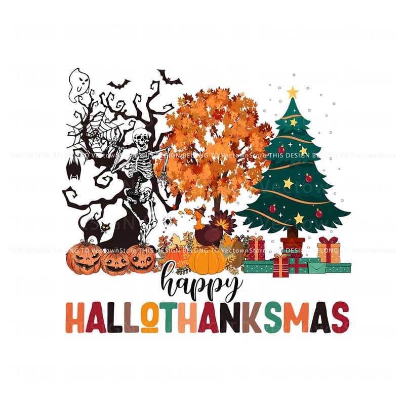 Happy Hallothanksmas Pumpkin Skeleton PNG Download.jpg