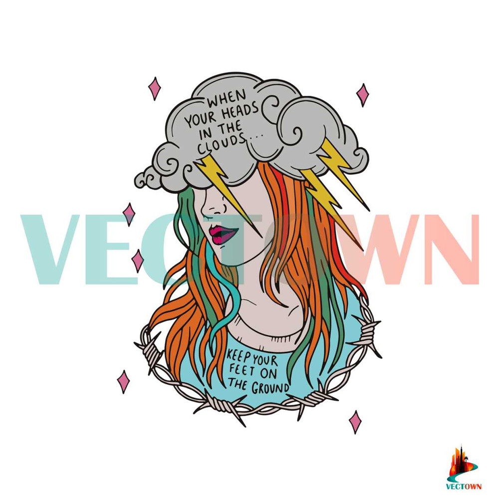 Hayley Williams Head In The Cloud SVG Cutting Digital File.jpg