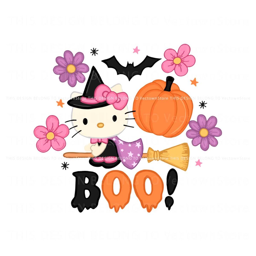 Hello Kitty Halloween Pumpkin Boo SVG Digital Cricut File.jpg