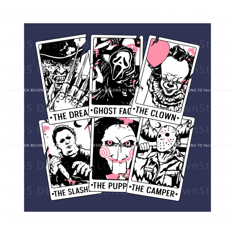 Horror Characters Tarot Card SVG Halloween Vibe SVG File.jpg