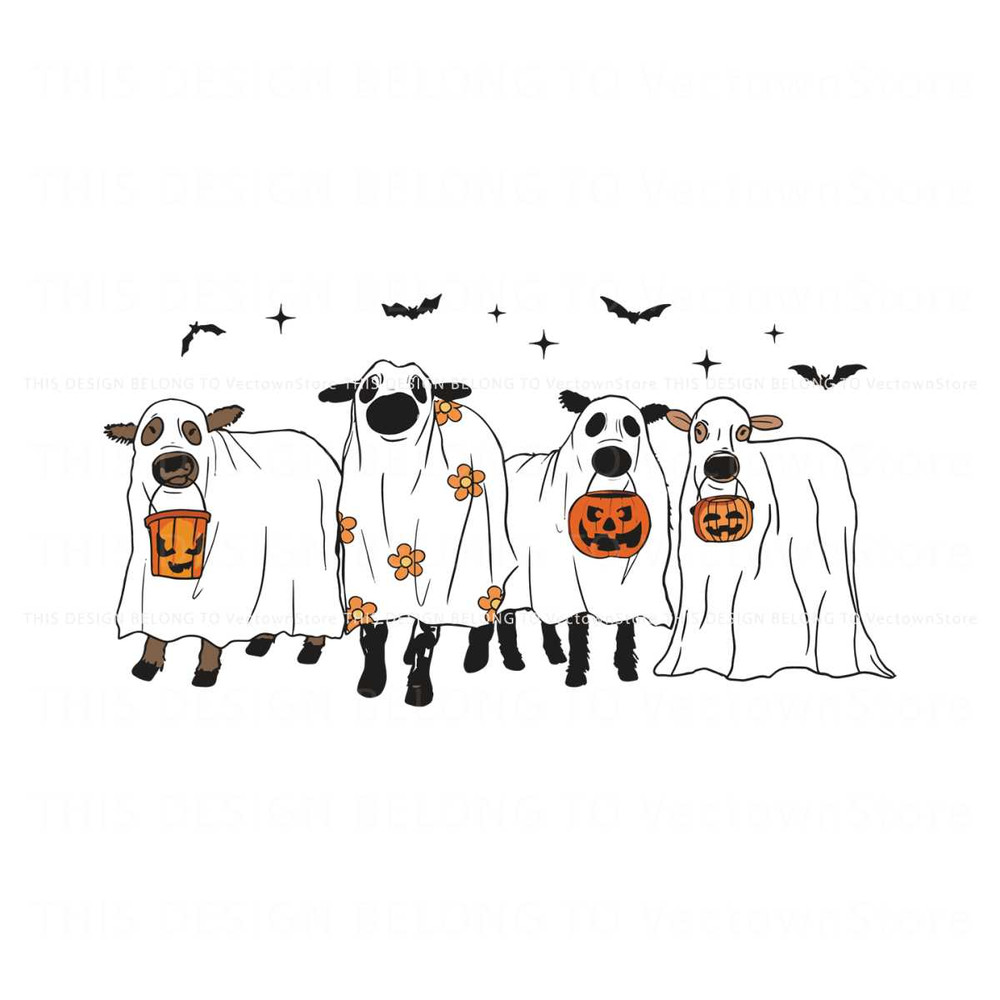 Horror Ghost Cows Halloween Animals SVG Download File.jpg