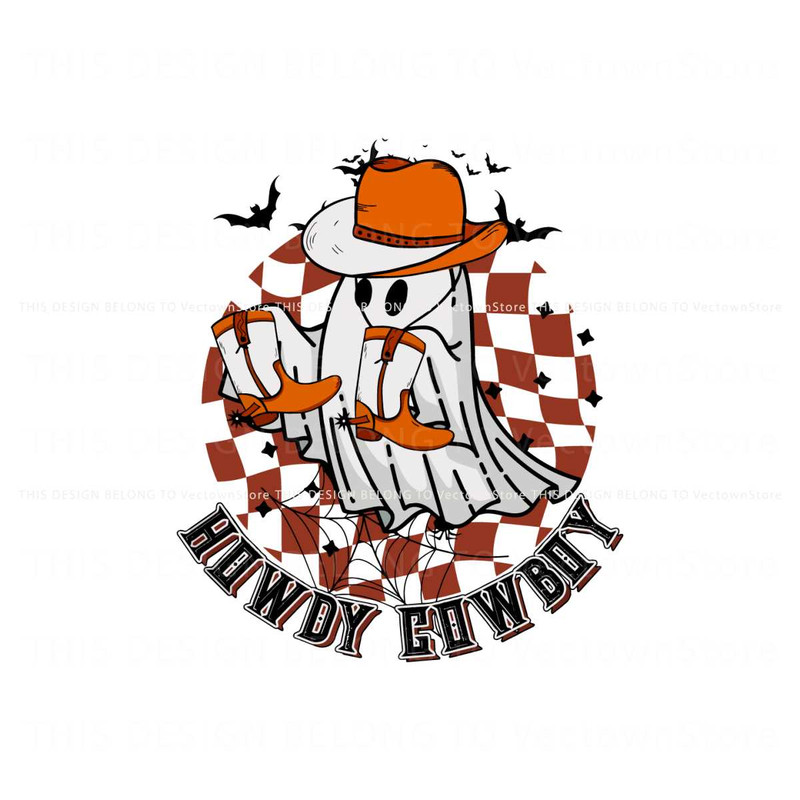Howdy Cowboy Ghost Retro Spooky Western Cowboy SVG.jpg