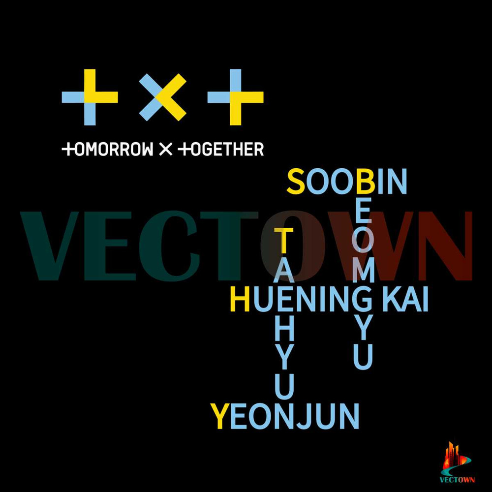 Hybe Band Tomorrow x Together SVG Graphic Design Files.jpg